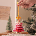 Cartoon Christmas Bell Ornament – Multicolor Knitted & Metal Jingle Bell for Xmas Tree